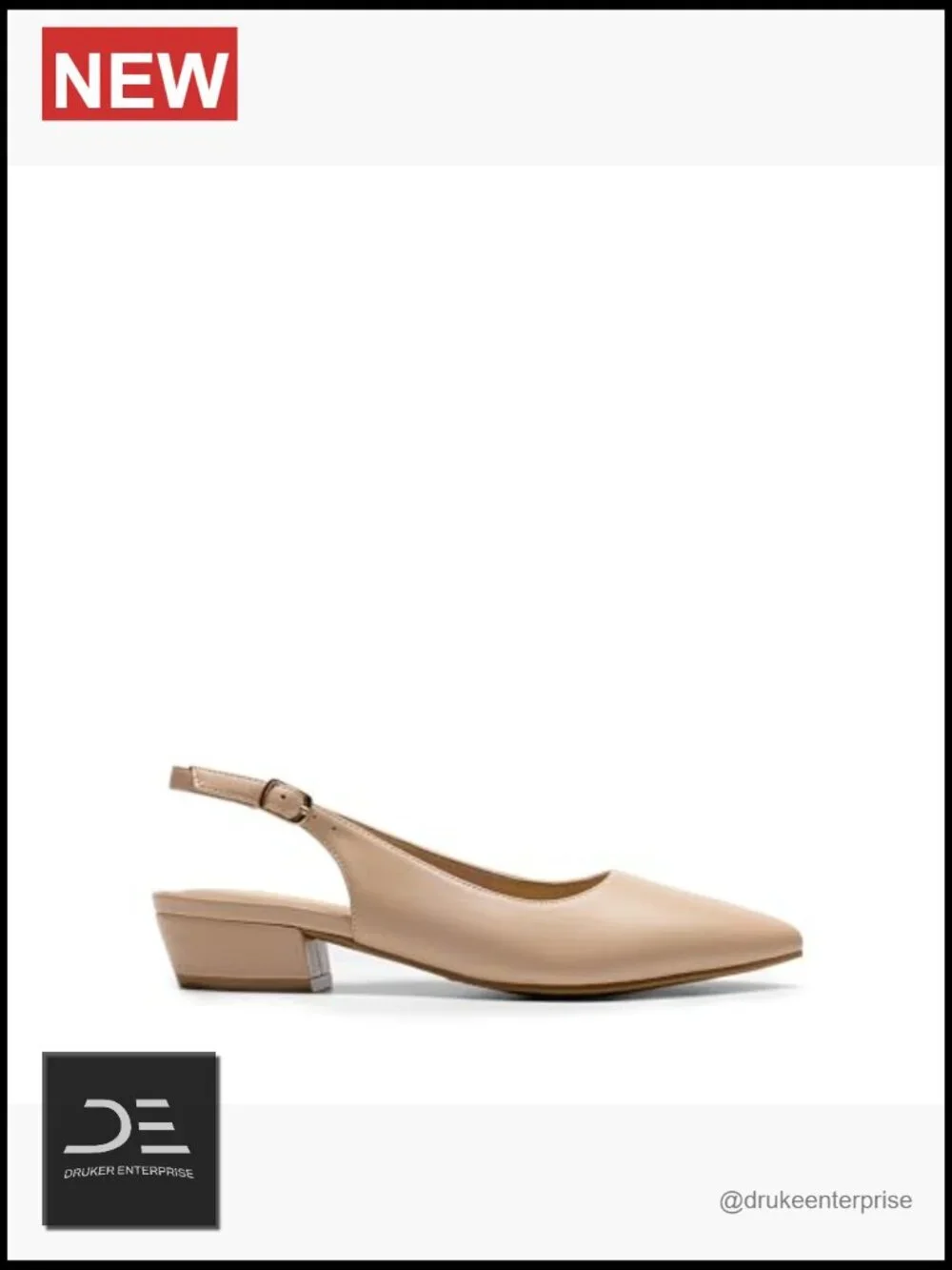 Kitten Slingback Low Block Heels Pointed Toe Business Dress Shoes Comfortable